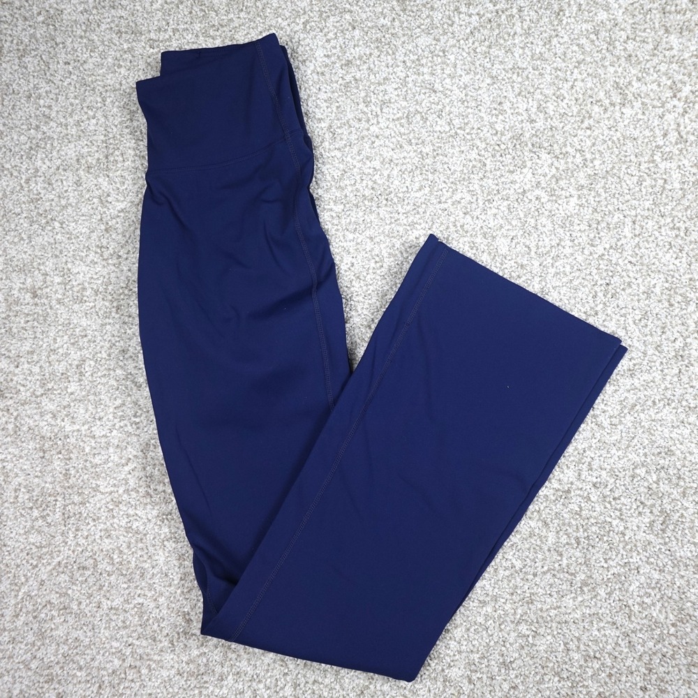 Seahorse Women Navy Blue High Waisted Flare Yoga Pants Small Sporty Activewear